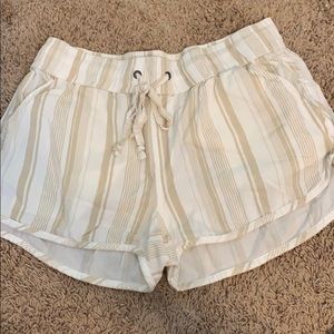 White and Tan striped shorts